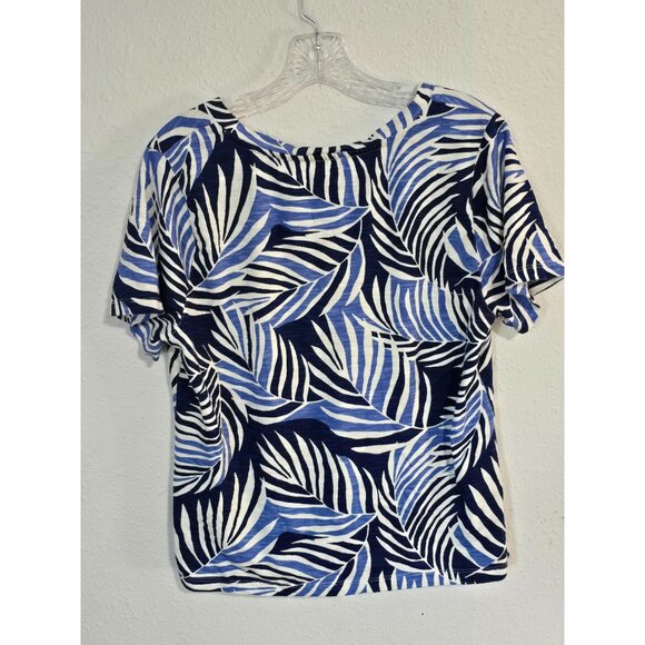 Sigrid Olsen Palm Leaf Print Shirt Womens sz Large - Picture 3 of 5